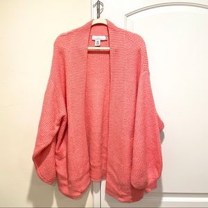H&M pink oversized cardigan